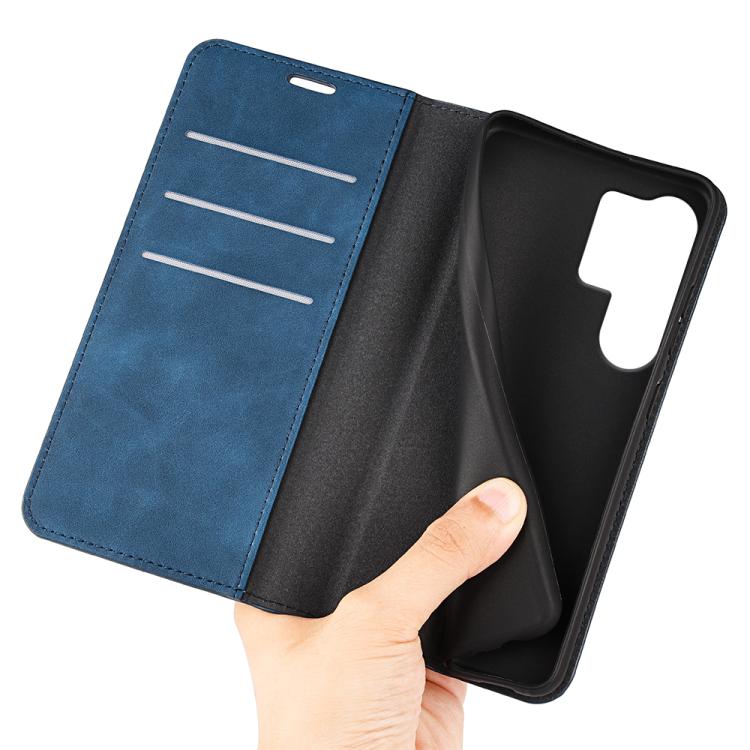 For Samsung Galaxy S25 Ultra 5G Retro-skin Magnetic Suction Leather Phone Case(Dark Blue) - Galaxy S25 Ultra 5G Cases by PMC Jewellery | Online Shopping South Africa | PMC Jewellery | Buy Now Pay Later Mobicred