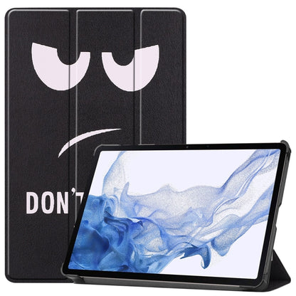 For Samsung Galaxy Tab S9 JUNSUNMAY Custer Painted 3-Fold Stand Leather Smart Tablet Case(Big Eye) - Galaxy Tab S9 Cases by JUNSUNMAY | Online Shopping South Africa | PMC Jewellery | Buy Now Pay Later Mobicred