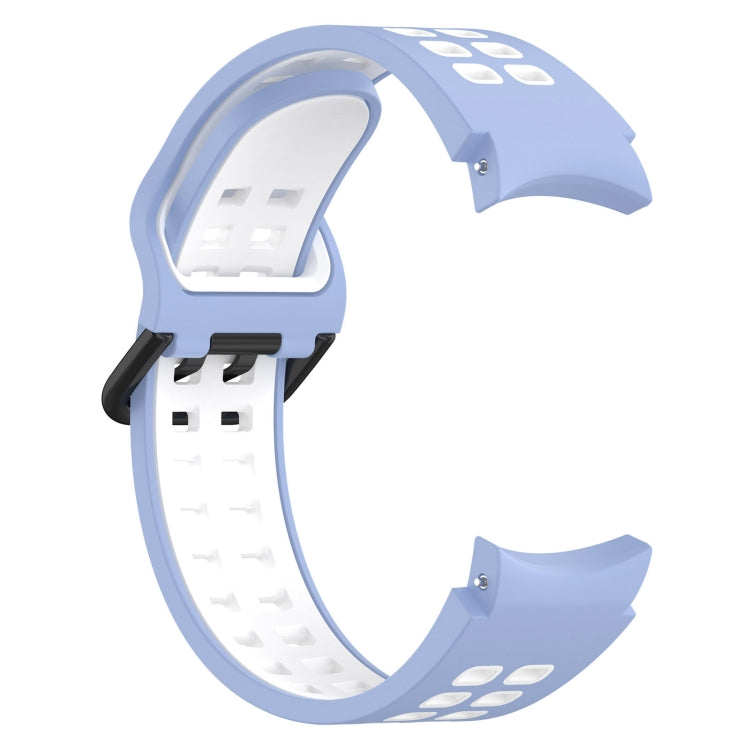 For Samsung  Galaxy Watch 4 Classic 42mm Two-Color Breathable Silicone Watch Band(Light Blue + White) - Watch Bands by PMC Jewellery | Online Shopping South Africa | PMC Jewellery