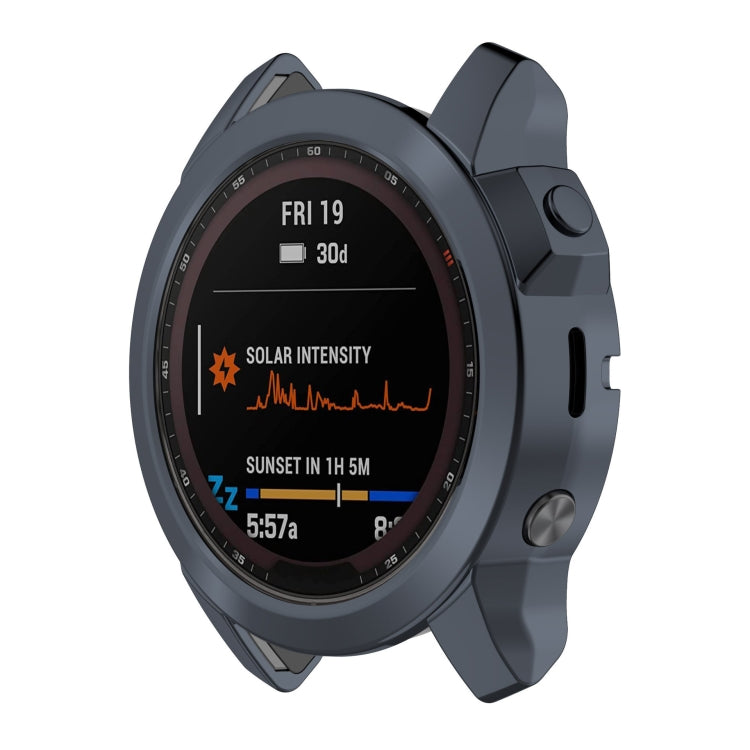 For Garmin Fenix 7 Pro Half Package Electroplated TPU Watch Protective Case(Grey) - Watch Cases by PMC Jewellery | Online Shopping South Africa | PMC Jewellery