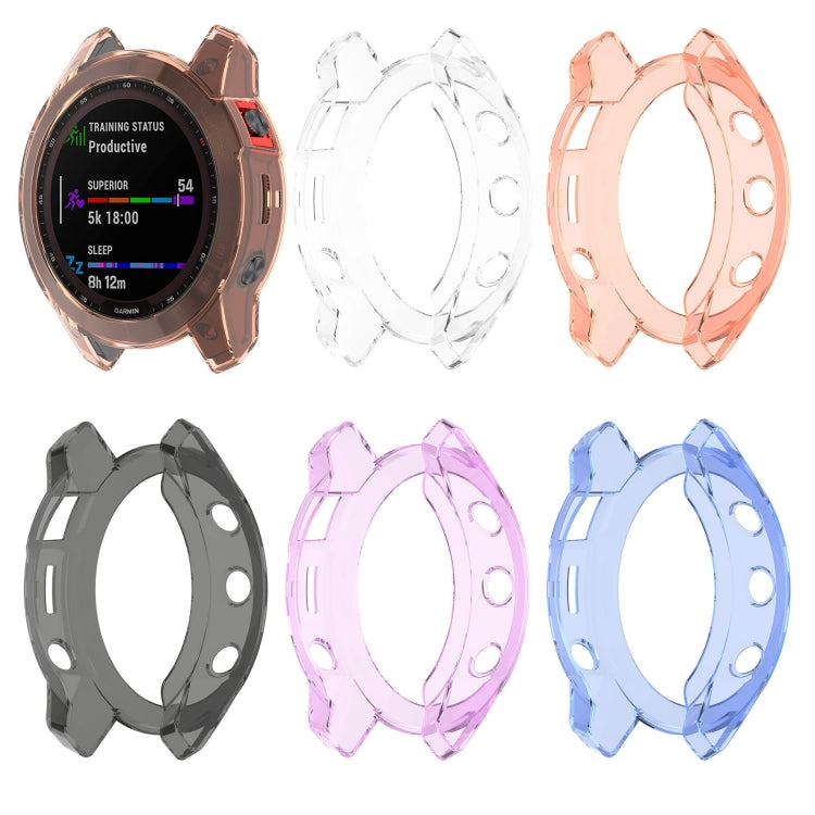 For Garmin Fenix 7S Pro Half-Package TPU Watch Protective Case(Transparent) - Watch Cases by PMC TechLife | Online Shopping South Africa | PMC TechLife | Buy Now Pay Later Mobicred