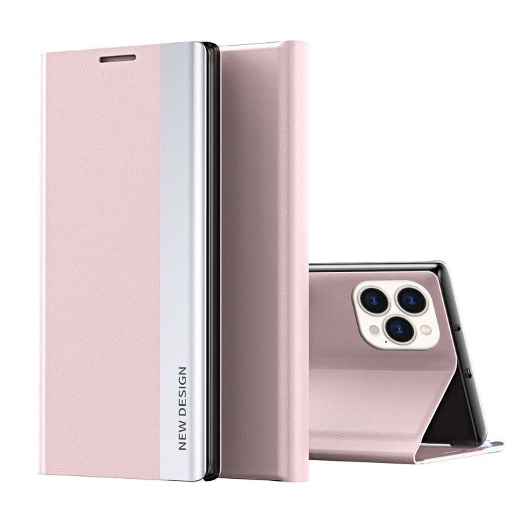 For iPhone 16 Pro Side Electroplated Adsorption Leather Phone Case(Pink) - iPhone 16 Pro Cases by PMC Jewellery | Online Shopping South Africa | PMC Jewellery | Buy Now Pay Later Mobicred