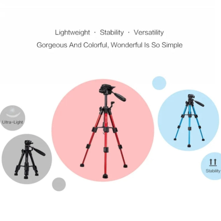 JMARY KP-2203 Portable Aluminum Alloy Telescopic SLR Camera Phone Photography Tripod(Blue) - Tripods by Jmary | Online Shopping South Africa | PMC TechLife | Buy Now Pay Later Mobicred