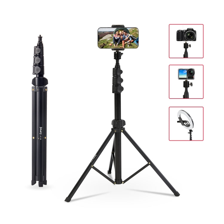 JMARY MT38 Travel Tripod Phone Holder 1.68m Telescopic Vlogging Camera Mount Tripod Stand - Tripods by Jmary | Online Shopping South Africa | PMC TechLife | Buy Now Pay Later Mobicred