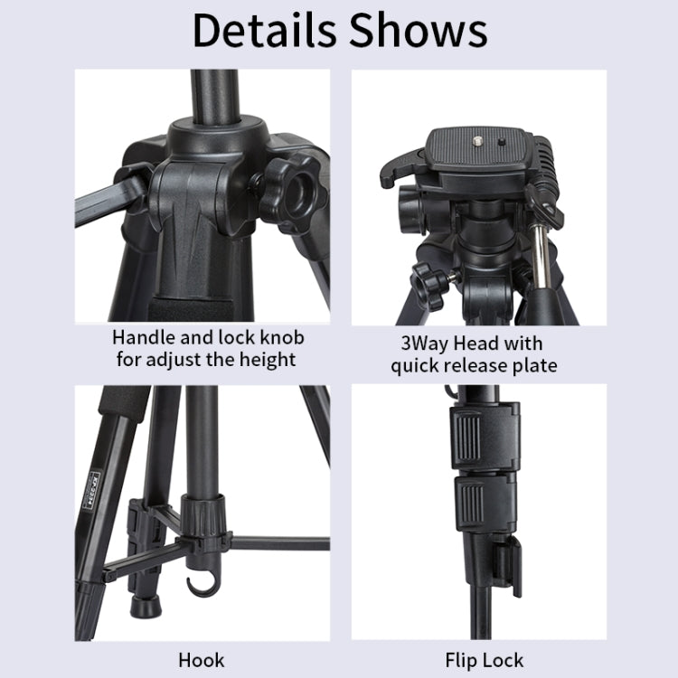 JMARY KP2234 Telescopic Aluminum Alloy SLR Camera Phone Live Streaming  Photography Tripod(Black) - free shipping - PMC TechLife - Order now!