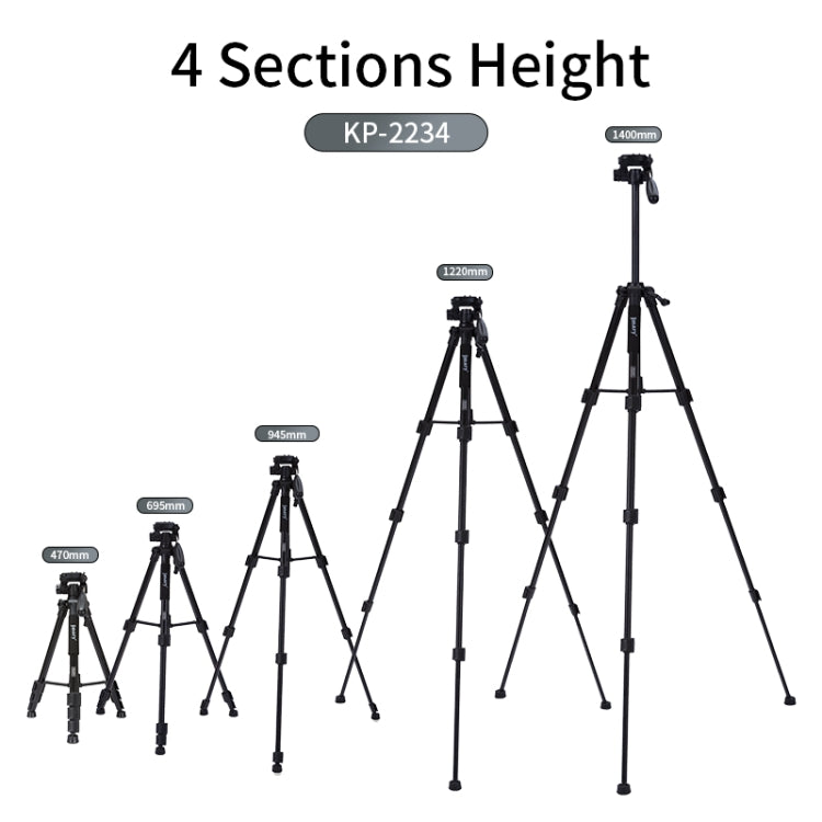 JMARY KP2234 Telescopic Aluminum Alloy SLR Camera Phone Live Streaming  Photography Tripod(Black) - free shipping - PMC TechLife - Order now!
