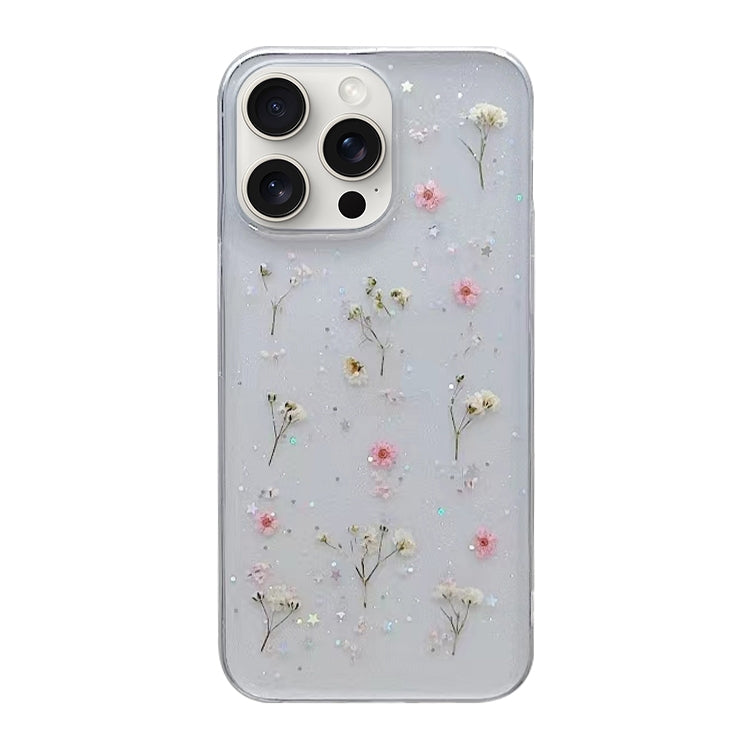 For iPhone 16 Pro Max Gypsophila Flowers Pattern TPU Protective Phone Case(Pink) - iPhone 16 Pro Max Cases by PMC Jewellery | Online Shopping South Africa | PMC Jewellery | Buy Now Pay Later Mobicred