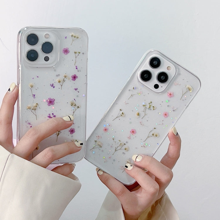 For iPhone 16 Gypsophila Flowers Pattern TPU Protective Phone Case(Pink) - iPhone 16 Cases by PMC TechLife | Online Shopping South Africa | PMC TechLife | Buy Now Pay Later Mobicred