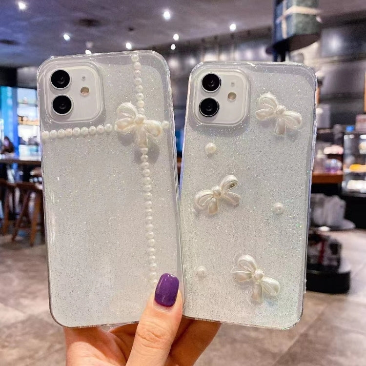 For iPhone 16 Pro Pearl Bow Glitter Epoxy TPU Phone Case(Three Knots) - iPhone 16 Pro Cases by PMC Jewellery | Online Shopping South Africa | PMC Jewellery | Buy Now Pay Later Mobicred