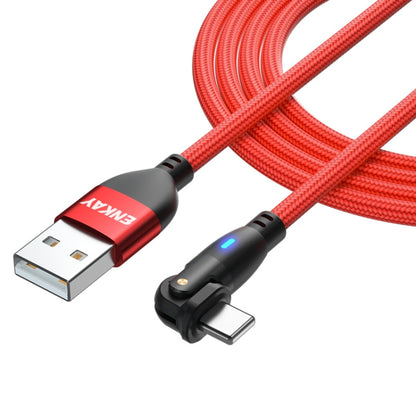 ENKAY 180 Degrees Rotating USB to 8 Pin Charging Data Cable with LED Light, Length:2m(Red) - Normal Style Cable by ENKAY | Online Shopping South Africa | PMC Jewellery | Buy Now Pay Later Mobicred