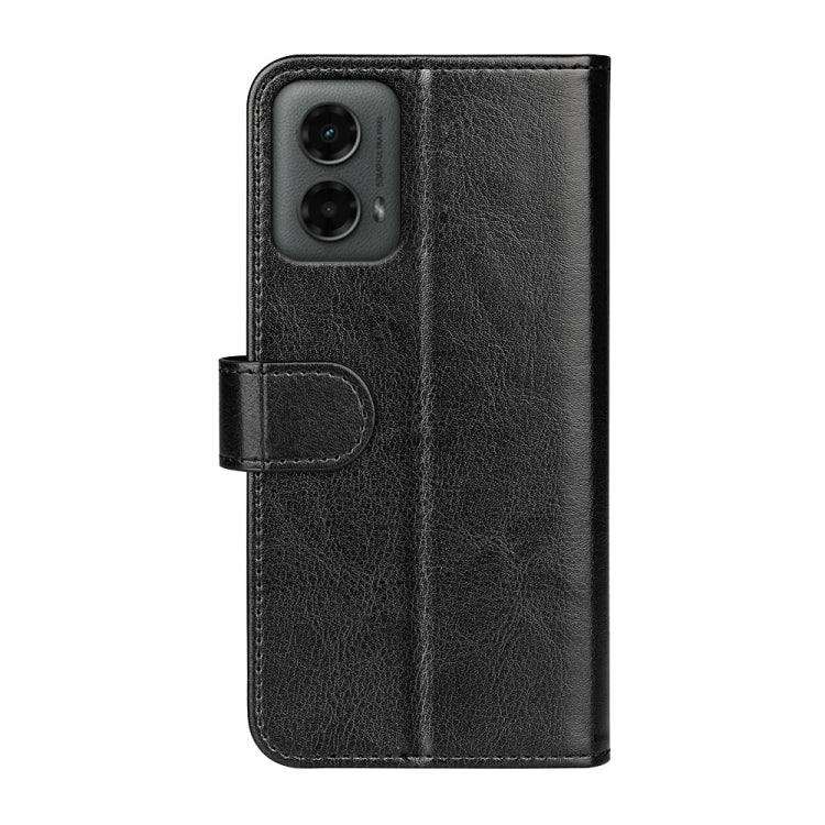 For Motorola Moto G 5G 2024 R64 Texture Horizontal Flip Leather Phone Case(Black) - Motorola Cases by PMC Jewellery | Online Shopping South Africa | PMC Jewellery | Buy Now Pay Later Mobicred