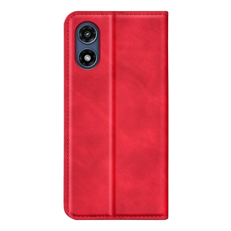 For Motorola Moto G Play 2024 Retro-skin Magnetic Suction Leather Phone Case(Red) - Motorola Cases by PMC Jewellery | Online Shopping South Africa | PMC Jewellery | Buy Now Pay Later Mobicred