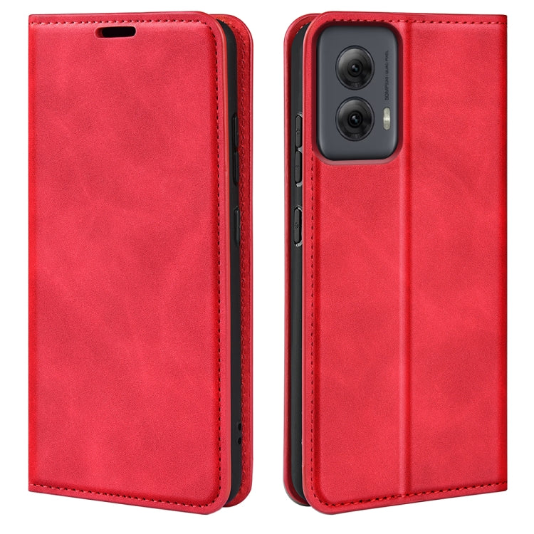 For Motorola Moto G Power 5G 2024 Retro-skin Magnetic Suction Leather Phone Case(Red) - Motorola Cases by PMC Jewellery | Online Shopping South Africa | PMC Jewellery | Buy Now Pay Later Mobicred