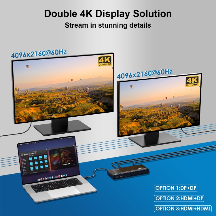 Wavlink UG69PD2 Dual 4K Fast Charging Integrated Docking Station, Plug:AU Plug - free shipping - PMc TechLife - Order now!