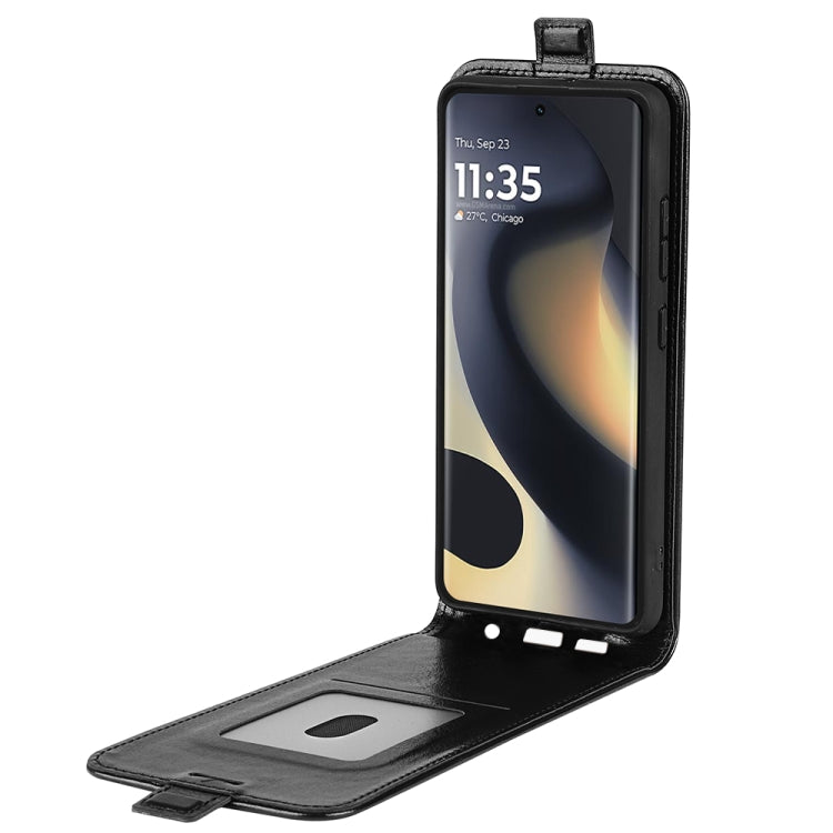 For Motorola Edge 5G 2024 R64 Texture Single Vertical Flip Leather Phone Case(Black) - Motorola Cases by PMC Jewellery | Online Shopping South Africa | PMC Jewellery | Buy Now Pay Later Mobicred