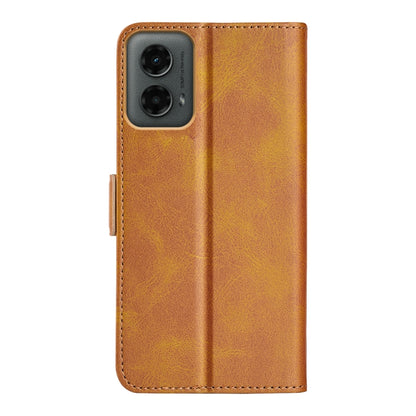 For Motorola Moto G 5G 2024 Dual-side Magnetic Buckle Horizontal Flip Leather Phone Case(Yellow) - Motorola Cases by PMC Jewellery | Online Shopping South Africa | PMC Jewellery | Buy Now Pay Later Mobicred