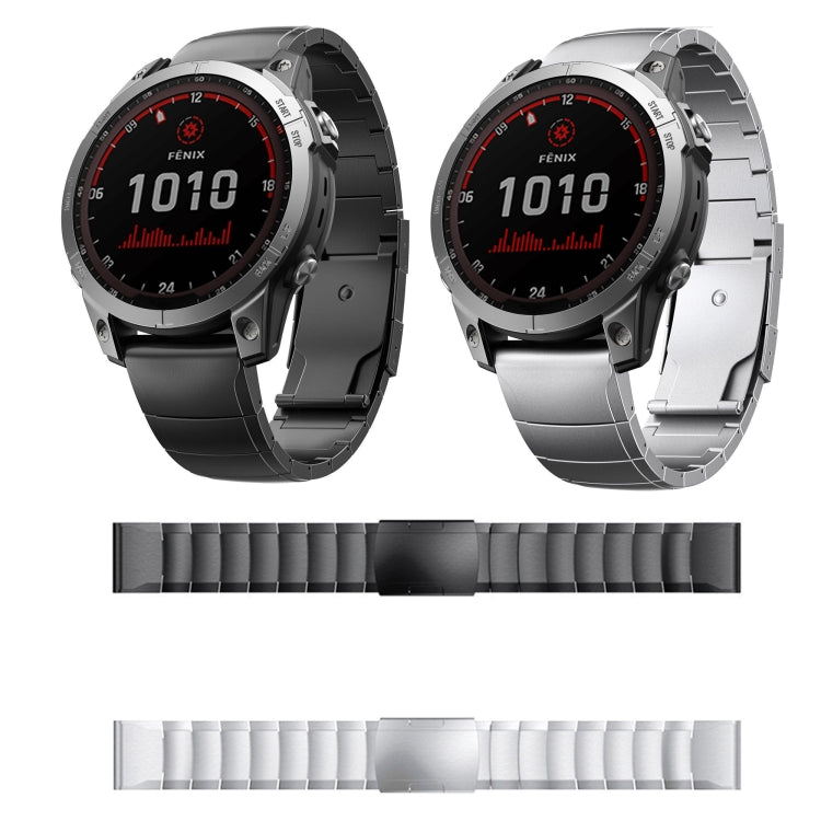 For Garmin Fenix 7X Solar 26mm Titanium Alloy Quick Release Watch Band(Black) - Watch Bands by PMC Jewellery | Online Shopping South Africa | PMC Jewellery