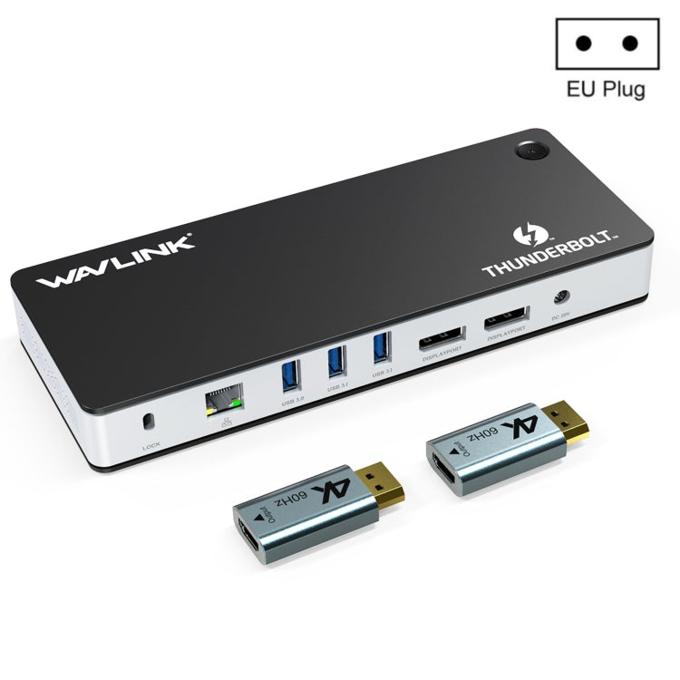 Wavlink UTD21H 60W Host Charging Thunderbolt 3 Docking Station 4K Dual Display 11 in 1 Ports, Plug:EU Plug - free shipping - PMc TechLife - Order now!