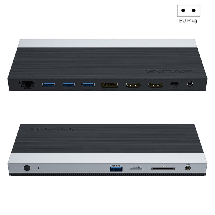 Wavlink UMD05 Display Port HDMI Port RJ45 Ethernet Triple Display MST Laptop Docking Station, Plug:EU Plug - free shipping - PMC Jewellery - Order now!
