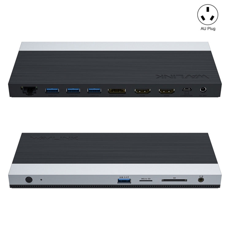 Wavlink UMD05 Display Port HDMI Port RJ45 Ethernet Triple Display MST Laptop Docking Station, Plug:AU Plug - free shipping - PMC Jewellery - Order now!