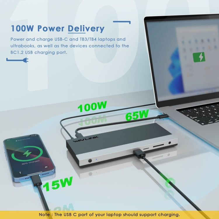 Wavlink UMD05 Display Port HDMI Port RJ45 Ethernet Triple Display MST Laptop Docking Station, Plug:EU Plug - free shipping - PMC Jewellery - Order now!