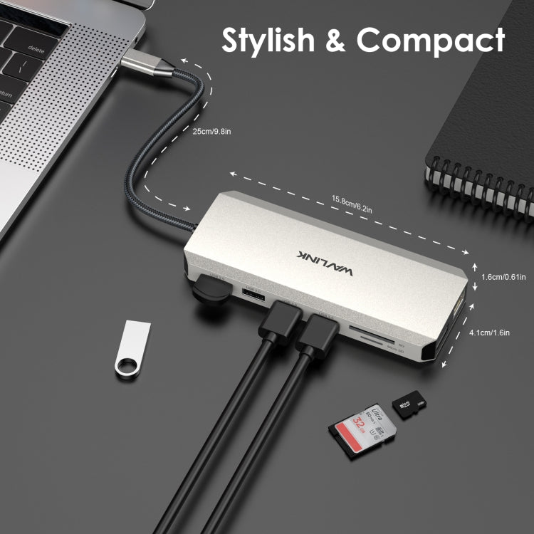 Wavlink UMD302 Type-C to Multiport Dual 4K HDMI HUB Triple Monitor 12-in-1 Laptop Docking Station - USB HUB by WAVLINK | Online Shopping South Africa | PMC Jewellery | Buy Now Pay Later Mobicred