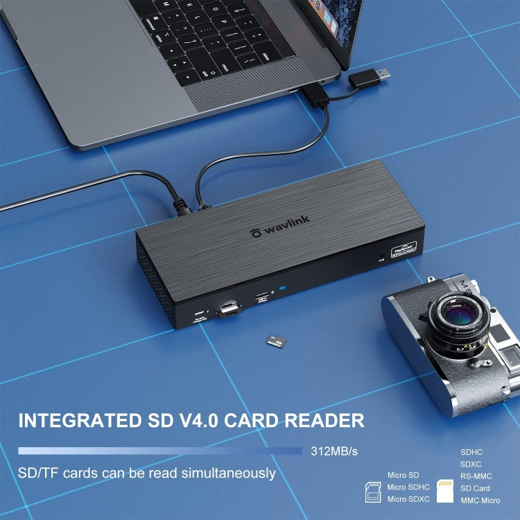 Wavlink UG69PD8 100W PD 18 in 1 Type-C Dock Compatible Type-C Universal Docking Station, Plug:EU Plug - free shipping - PMc TechLife - Order now!
