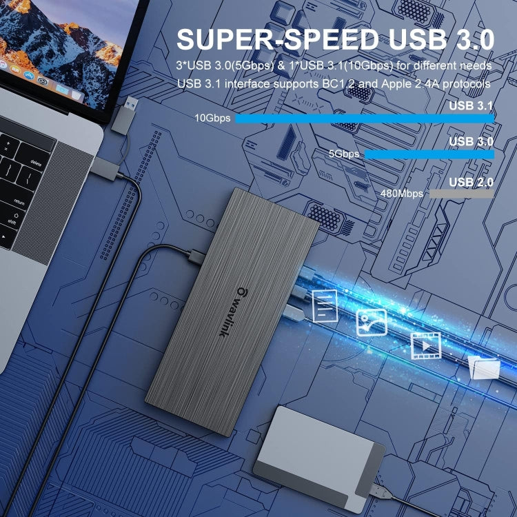 Wavlink UG69PD8 100W PD 18 in 1 Type-C Dock Compatible Type-C Universal Docking Station, Plug:UK Plug - free shipping - PMc TechLife - Order now!