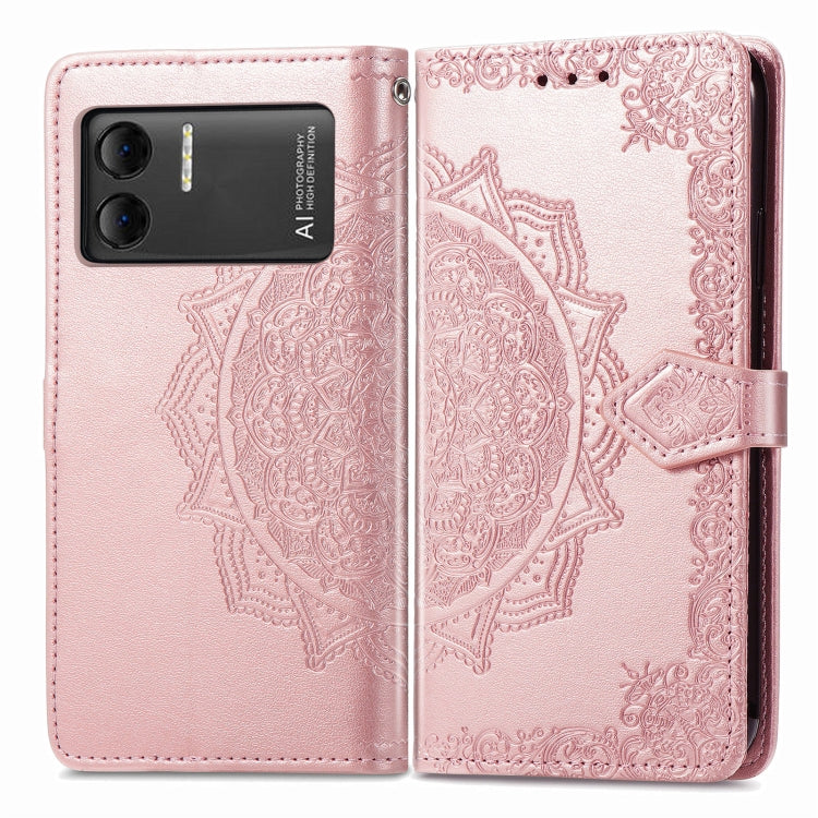 For DOOGEE X98 Pro / X98 Mandala Flower Embossed Leather Phone Case(Rose Gold) - Doogee Cases by PMC Jewellery | Online Shopping South Africa | PMC Jewellery | Buy Now Pay Later Mobicred