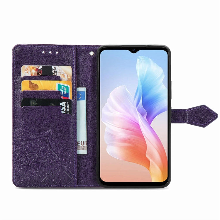 For DOOGEE X98 Pro / X98 Mandala Flower Embossed Leather Phone Case(Purple) - Doogee Cases by PMC Jewellery | Online Shopping South Africa | PMC Jewellery | Buy Now Pay Later Mobicred