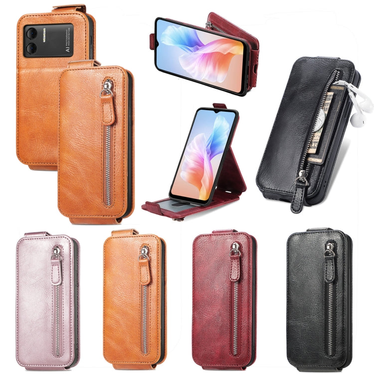 For DOOGEE X98 Pro / X98 Zipper Wallet Vertical Flip Leather Phone Case(Pink) - Doogee Cases by PMC Jewellery | Online Shopping South Africa | PMC Jewellery | Buy Now Pay Later Mobicred