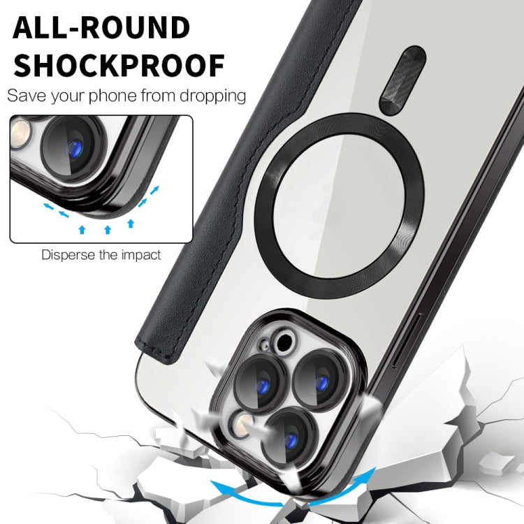 For iPhone 15 Shield MagSafe RFID Anti-theft Leather Phone Case(Dark Blue) - iPhone 15 Cases by PMC TechLife | Online Shopping South Africa | PMC TechLife | Buy Now Pay Later Mobicred