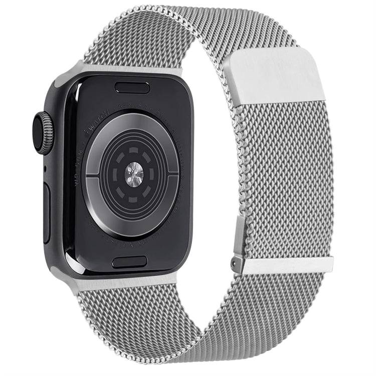 For Apple Watch SE 2022 44mm Milan Double Magnetic Steel Mesh Watch Band(Silver) - free shipping - PMC TechLife - Order now!