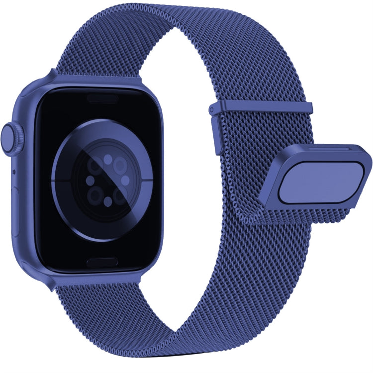 For Apple Watch SE 2022 44mm Milan Double Magnetic Steel Mesh Watch Band(Blue) - free shipping - PMC TechLife - Order now!