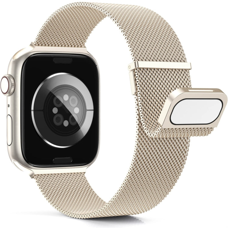 For Apple Watch SE 40mm Milan Double Magnetic Steel Mesh Watch Band(Starlight Color) - free shipping - PMC TechLife - Order now!