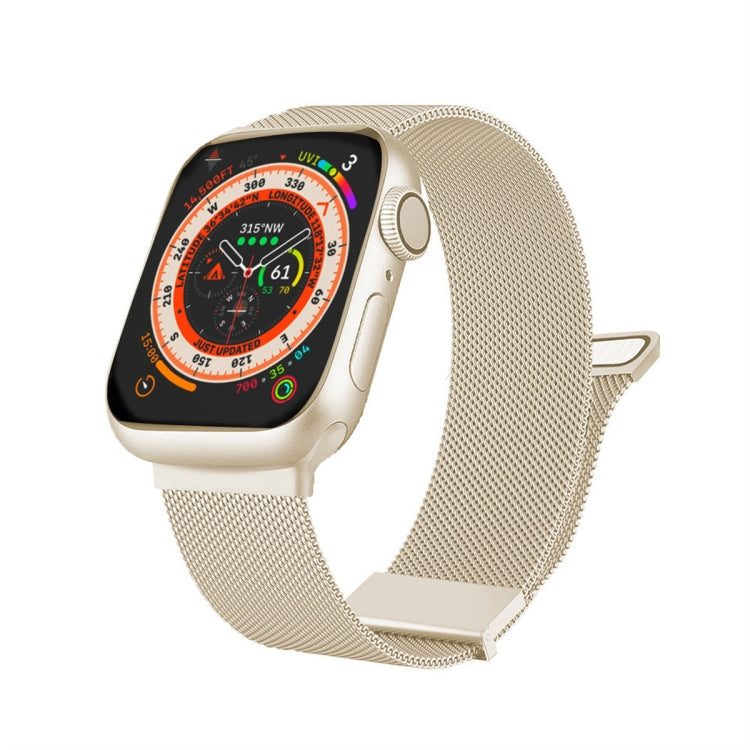 For Apple Watch SE 44mm Milan Double Magnetic Steel Mesh Watch Band(Starlight Color) - free shipping - PMC TechLife - Order now!