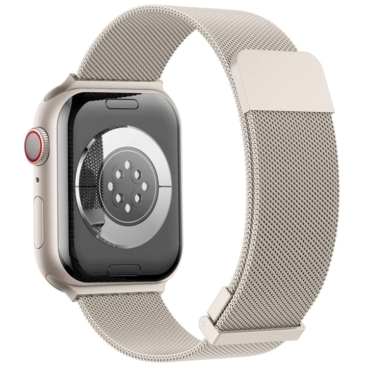 For Apple Watch SE 44mm Milan Double Magnetic Steel Mesh Watch Band(Starlight Color) - free shipping - PMC TechLife - Order now!
