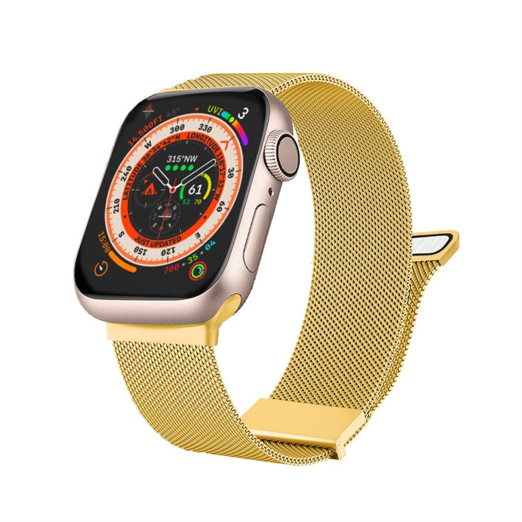 For Apple Watch SE 44mm Milan Double Magnetic Steel Mesh Watch Band(Gold) - free shipping - PMC TechLife - Order now!