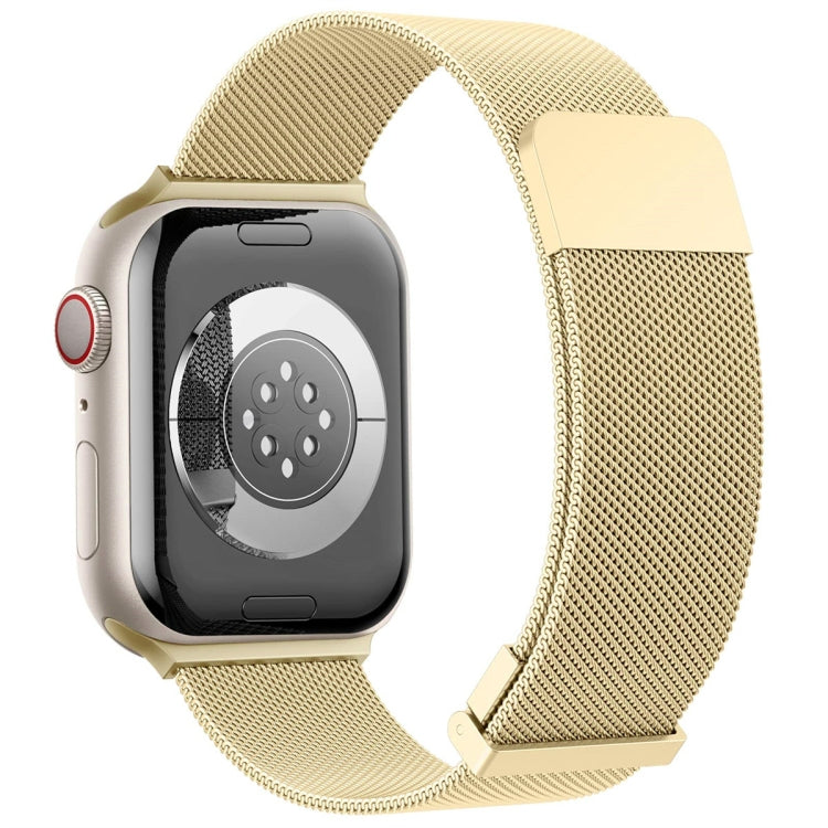 For Apple Watch SE 44mm Milan Double Magnetic Steel Mesh Watch Band(Gold) - free shipping - PMC TechLife - Order now!