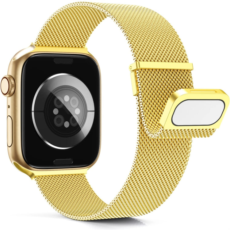 For Apple Watch SE 44mm Milan Double Magnetic Steel Mesh Watch Band(Gold) - free shipping - PMC TechLife - Order now!