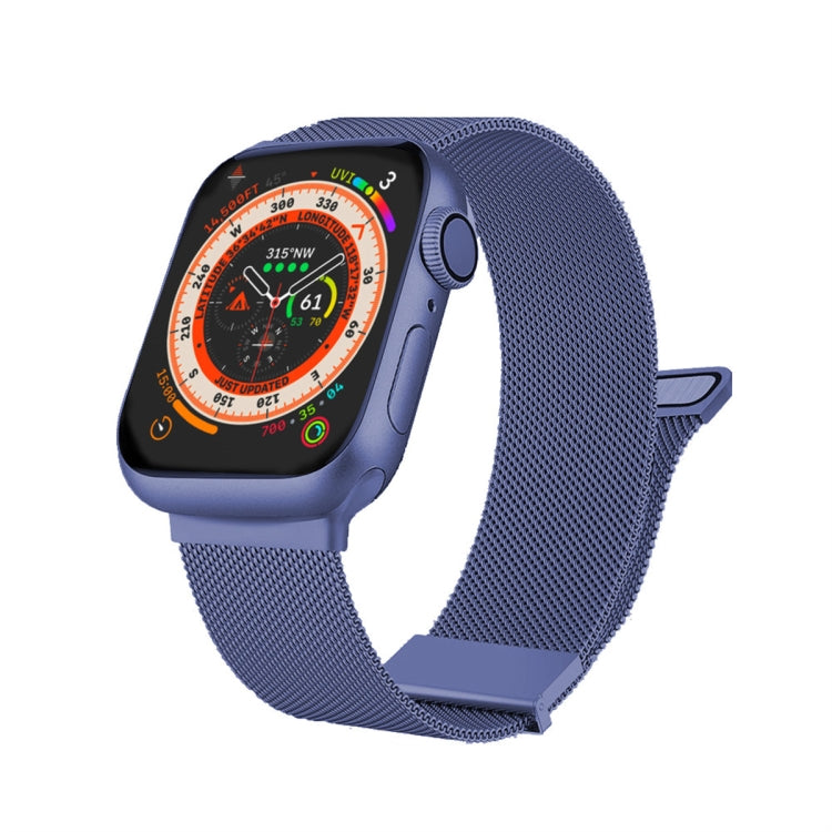 For Apple Watch 6 44mm Milan Double Magnetic Steel Mesh Watch Band(Blue) - free shipping - PMC TechLife - Order now!