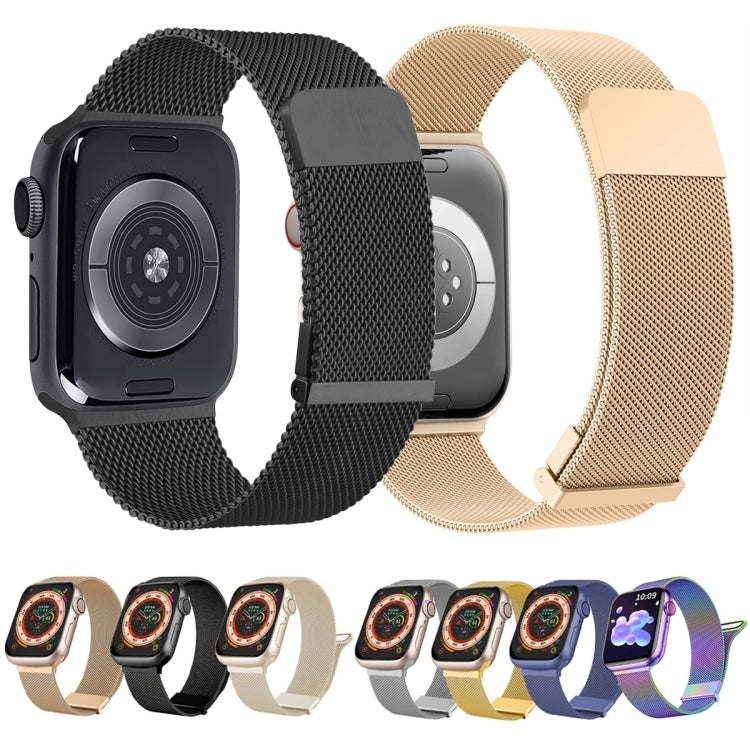 For Apple Watch SE 44mm Milan Double Magnetic Steel Mesh Watch Band(Starlight Color) - free shipping - PMC TechLife - Order now!
