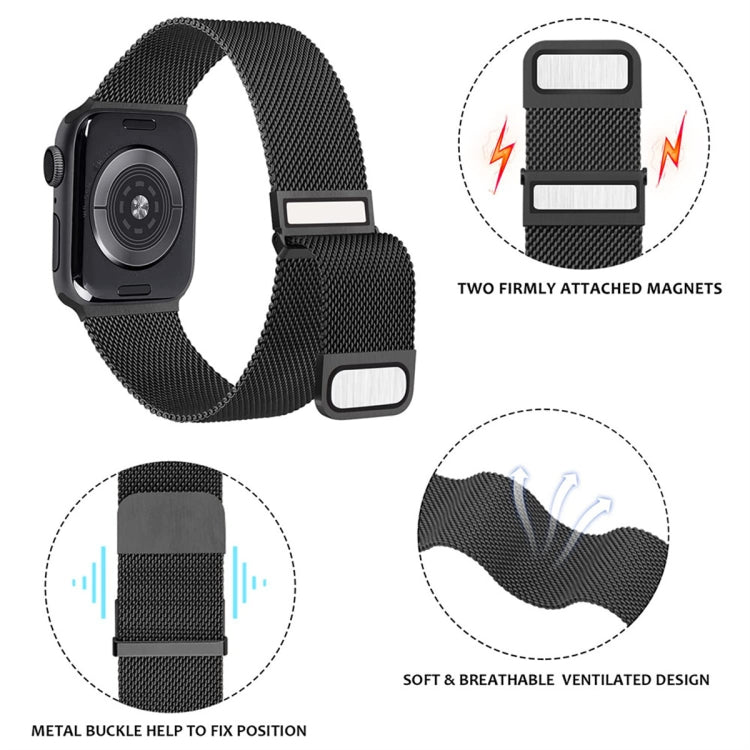 For Apple Watch SE 2022 44mm Milan Double Magnetic Steel Mesh Watch Band(Blue) - free shipping - PMC TechLife - Order now!