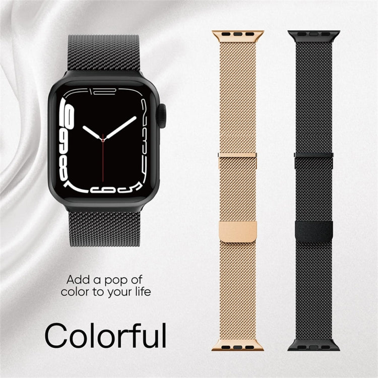 For Apple Watch SE 2022 44mm Milan Double Magnetic Steel Mesh Watch Band(Black) - free shipping - PMC TechLife - Order now!