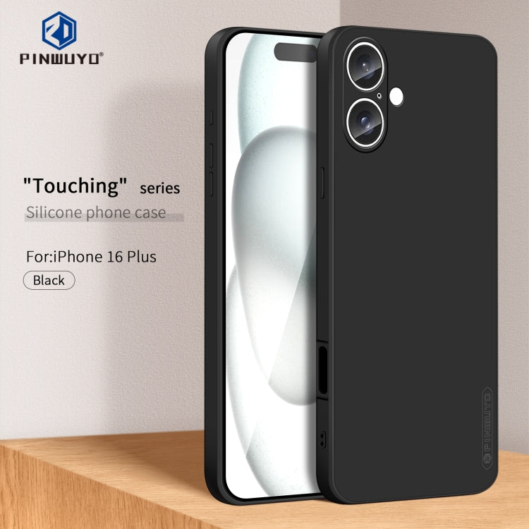 For iPhone 16 Plus PINWUYO Sense Series Liquid Silicone TPU Phone Case(Black) - iPhone 16 Plus Cases by PINWUYO | Online Shopping South Africa | PMC Jewellery | Buy Now Pay Later Mobicred