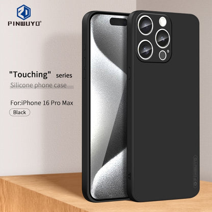 For iPhone 16 Pro Max PINWUYO Sense Series Liquid Silicone TPU Phone Case(Black) - iPhone 16 Pro Max Cases by PINWUYO | Online Shopping South Africa | PMC Jewellery | Buy Now Pay Later Mobicred