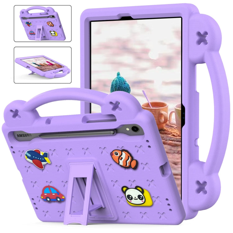For Samsung Galaxy Tab S9 FE / X510N Handle Kickstand Children EVA Shockproof Tablet Case(Light Purple) - Galaxy Tab S9 FE by PMC TechLife | Online Shopping South Africa | PMC TechLife