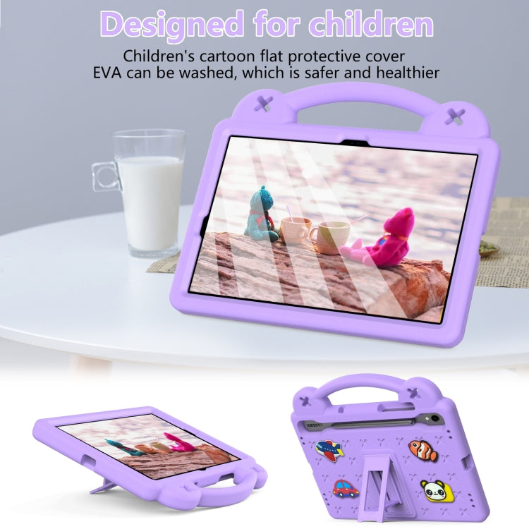 For Samsung Galaxy Tab S9 FE / X510N Handle Kickstand Children EVA Shockproof Tablet Case(Light Purple) - Galaxy Tab S9 FE by PMC TechLife | Online Shopping South Africa | PMC TechLife