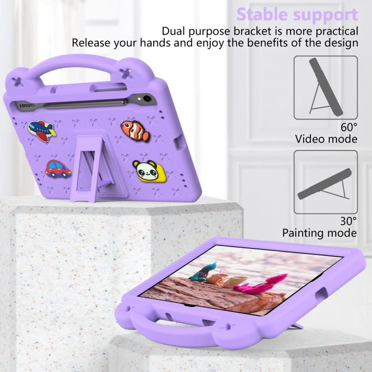 For Samsung Galaxy Tab S9 FE / X510N Handle Kickstand Children EVA Shockproof Tablet Case(Light Purple) - Galaxy Tab S9 FE by PMC TechLife | Online Shopping South Africa | PMC TechLife