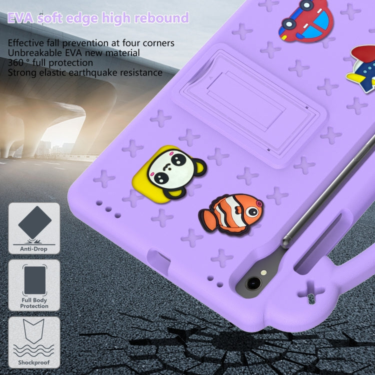 For Samsung Galaxy Tab S9 FE / X510N Handle Kickstand Children EVA Shockproof Tablet Case(Light Purple) - Galaxy Tab S9 FE by PMC TechLife | Online Shopping South Africa | PMC TechLife